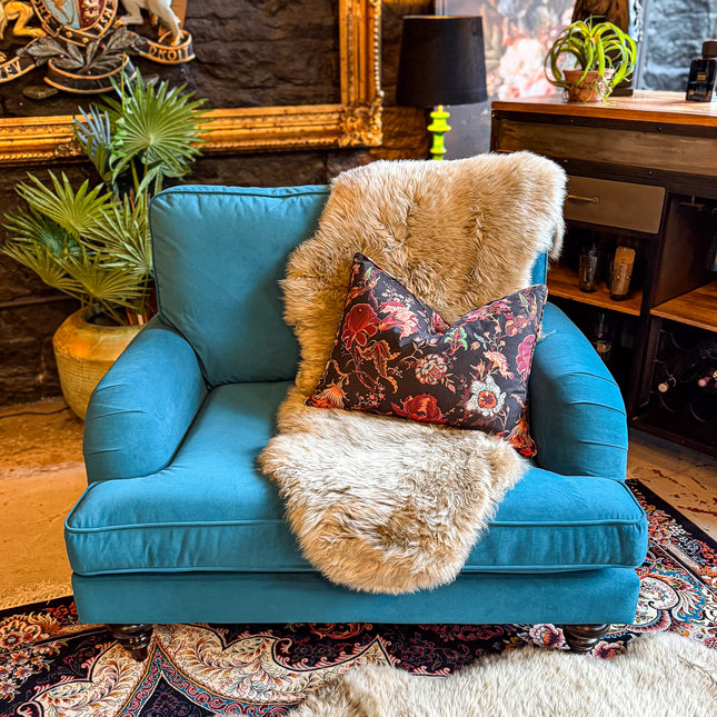 Darcey Loveseat in Trinity Peacock Velvet - Clearance