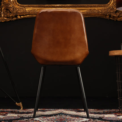 Dining Chair in Brown Leather