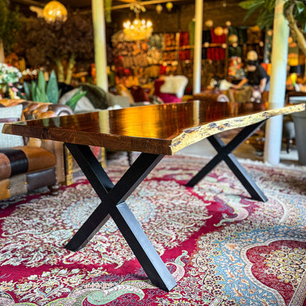 Dining Table Accacia Live Edge Industrial (Various Sizes)
