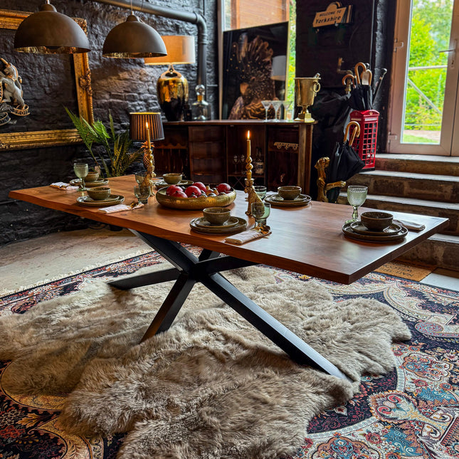 Dining Table Industrial Living Edge Large