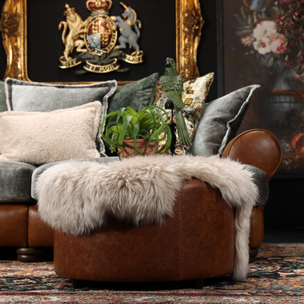 Dolly Nest of 3 Footstools in Whiskey Brown Leather