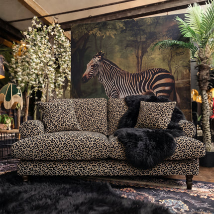 Dopamine 2 Seater Sofa in Leopard Cream Spot Velvet