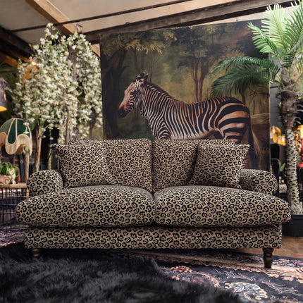 Dopamine 2 Seater Sofa in Leopard Cream Spot Velvet