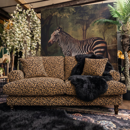 Dopamine 2 Seater Sofa in Leopard Gold Spot Velvet