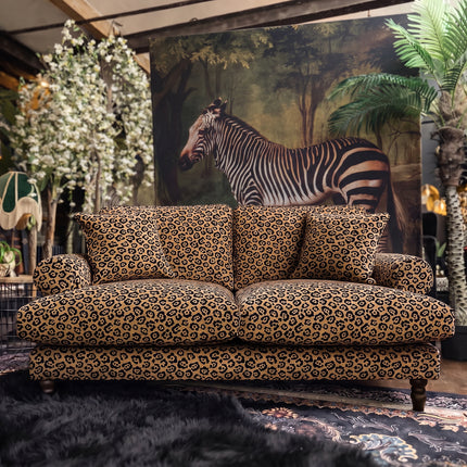Dopamine 2 Seater Sofa in Leopard Gold Spot Velvet