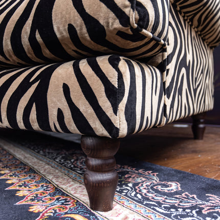 Dopamine 2 Seater Sofa in Zebra Cream Stripe Velvet