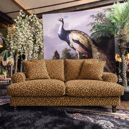 Dopamine 2 Seater in Leopard Gold Velvet