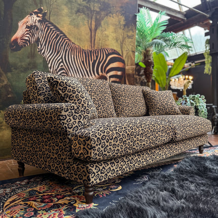 Dopamine 4 Seater Sofa in Leopard Cream Spot Velvet
