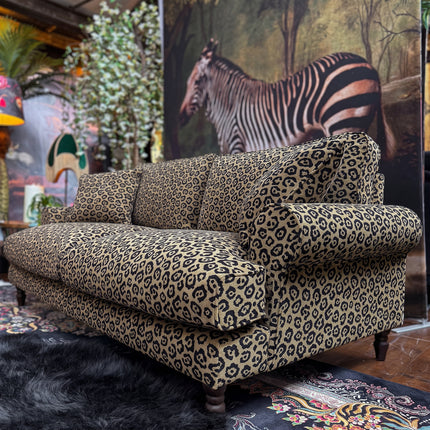 Dopamine 4 Seater Sofa in Leopard Cream Spot Velvet