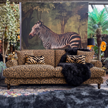 Dopamine 4 Seater Sofa in Leopard Gold Spot Velvet