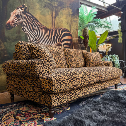 Dopamine 4 Seater Sofa in Leopard Gold Spot Velvet
