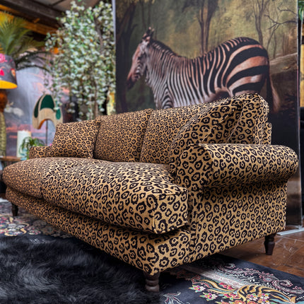 Dopamine 4 Seater Sofa in Leopard Gold Spot Velvet 