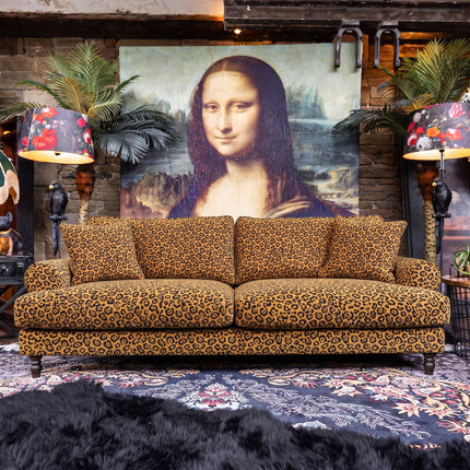 Dopamine 4 Seater in Leopard Gold Velvet