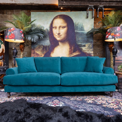 Dopamine 4 Seater in Plush New Teal Velvet