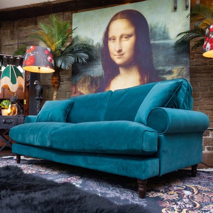 Dopamine 4 Seater in Plush New Teal Velvet