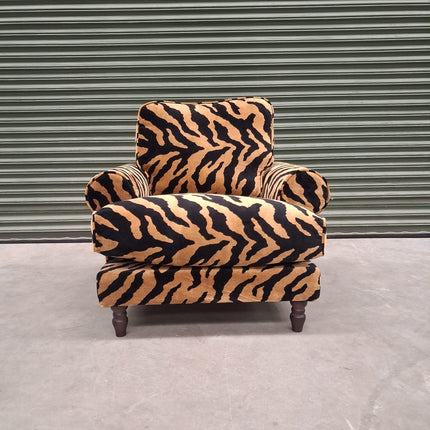 Dopamine Armchair in Zebra Gold Velvet - Ex Display