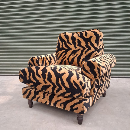 Dopamine Armchair in Zebra Gold Velvet - Ex Display
