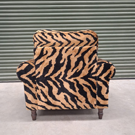 Dopamine Armchair in Zebra Gold Velvet - Ex Display
