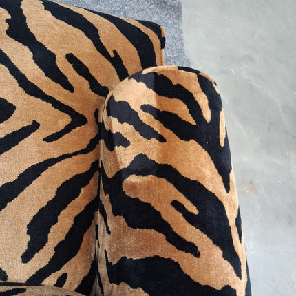 Dopamine Armchair in Zebra Gold Velvet - Ex Display