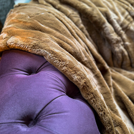 Throw Double Sided Faux Fur in Bronze