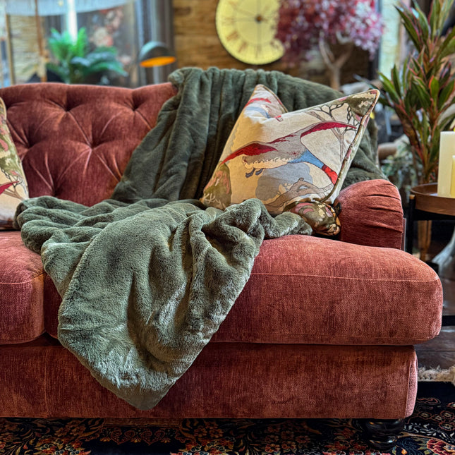 Throw Double Sided Faux Fur in Emerald