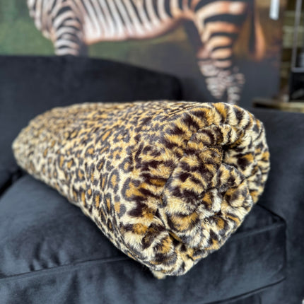 Throw Double Sided Faux Fur in Leopard
