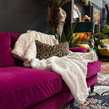 Throw Double Sided Faux Fur in Oyster