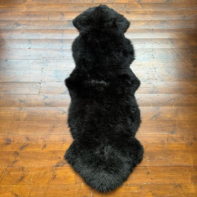 Sheepskin Rug in Black - Double