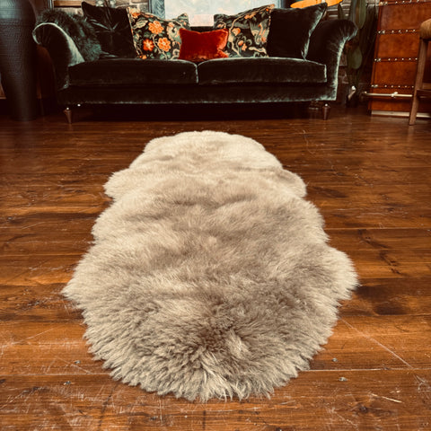 Sheepskin Rug Double in Taupe (185 x 65cm approx)