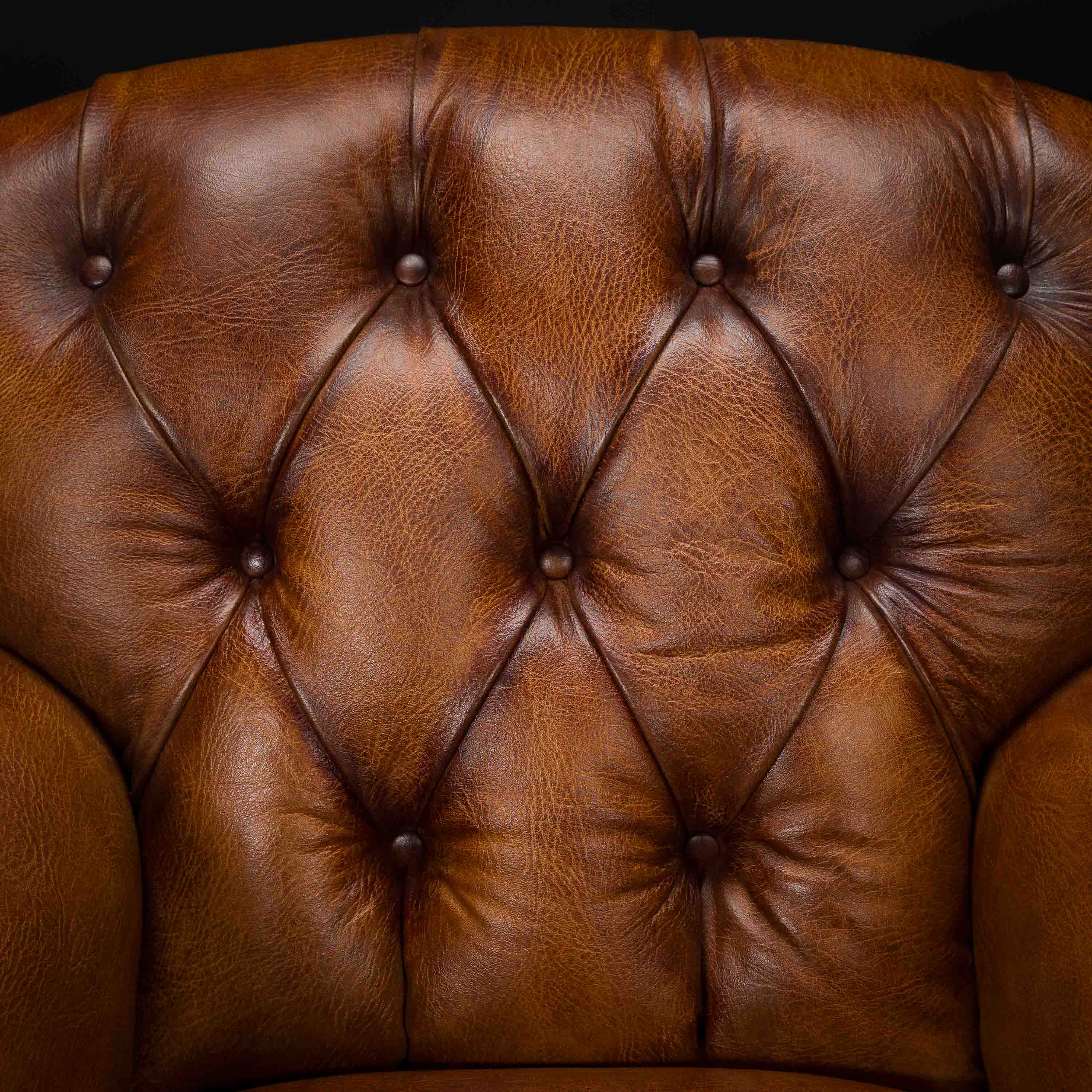 Orange chesterfield store chair