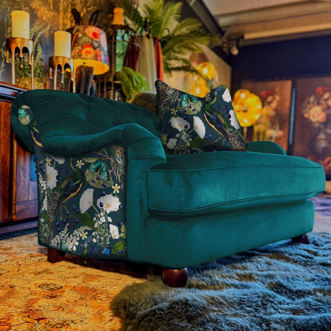 Eaton Chesterfield in Peacock Teal & Plush Velvet