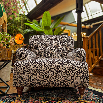 Eaton Chesterfield Armchair in Animal Velvet