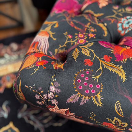 Eaton Chesterfield Footstool in Fantasia Floral Velvet