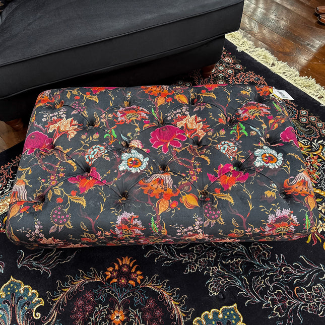Eaton Chesterfield Footstool in Fantasia Floral Velvet
