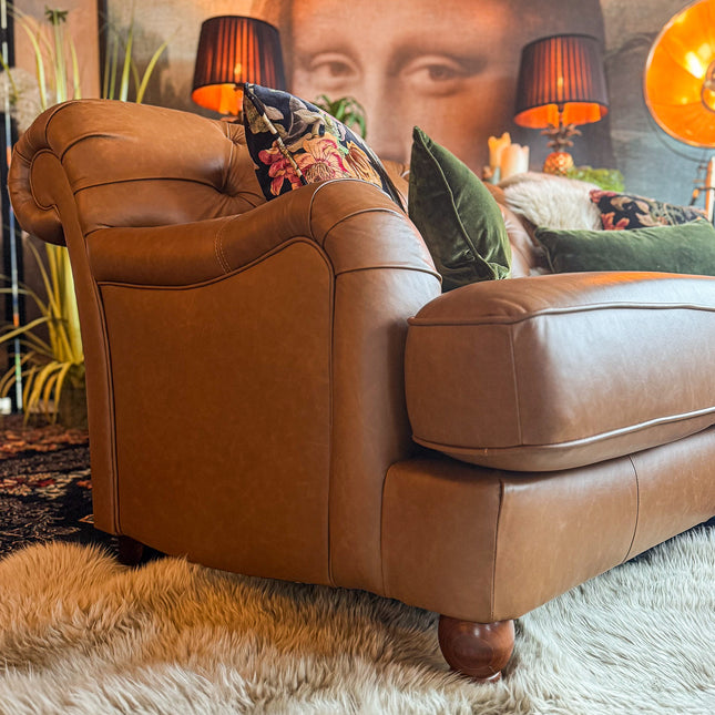 Eaton 3 Seater Sofa in Cognac Leather- Clearance