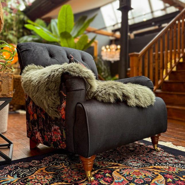 Eaton Chesterfield in Black Ebony & Fantasia Floral Velvet