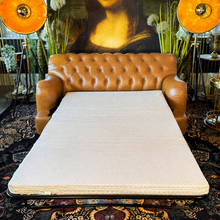 Eaton Sofa Bed in Cognac Leather