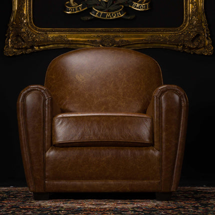 Esly Cigar Accent Chair in Cuba Tan Leather