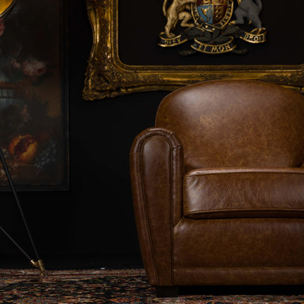 Esly Cigar Accent Chair in Cuba Tan Leather