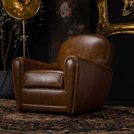 Esly Cigar Accent Chair in Cuba Tan Leather