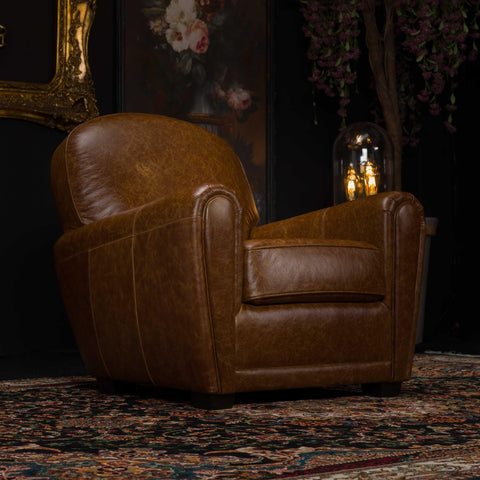 Esly Cigar Accent Chair in Cuba Tan Leather