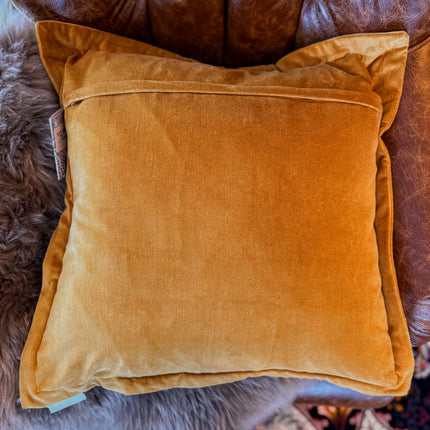 Feather Cushion Embroidered Peacock