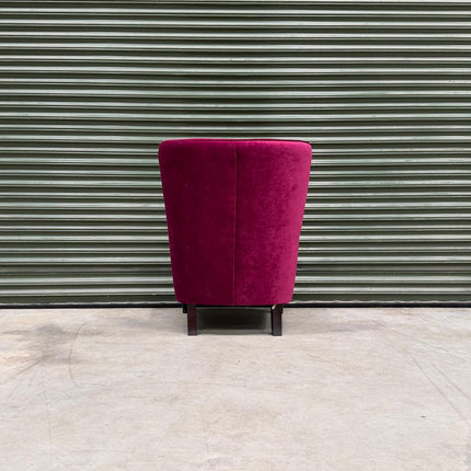 Empire Armchair Wingback in Dark Pink Richmond Glamour Velvet