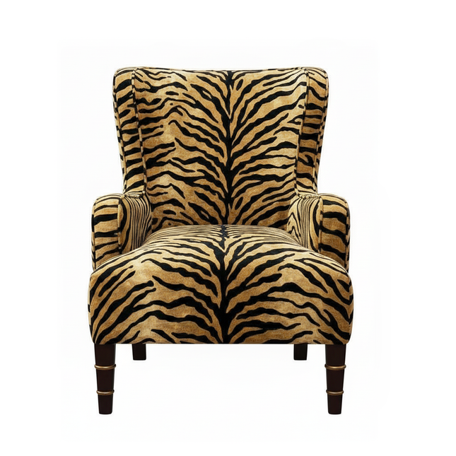 Empire Armchair in Gold Tiger Velvet - Factory Seconds