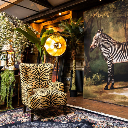 Empire Armchair in Zebra Velvet
