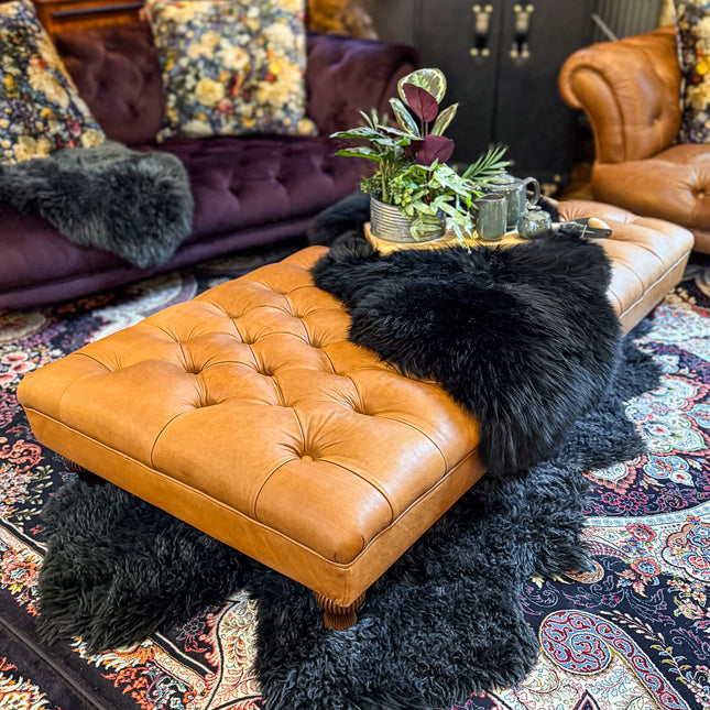 Banbury Chesterfield Footstool in Leather