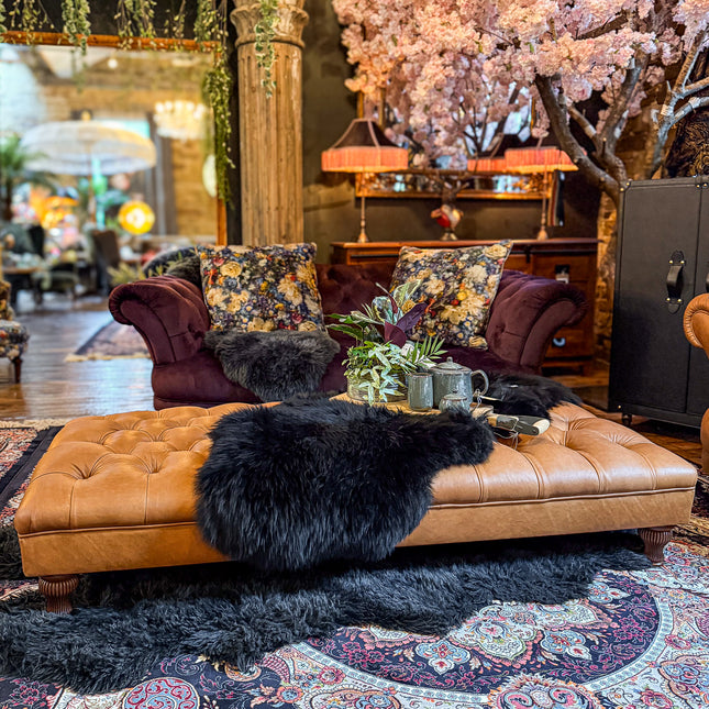 Banbury Chesterfield Footstool in Leather