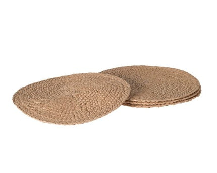 Set of 4 Beige Woven Place Mats