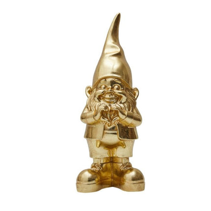 Gold Heart Hands Gnome Figure