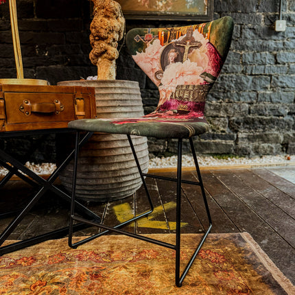 Fama Burt Patterned Fabric Dining Chair